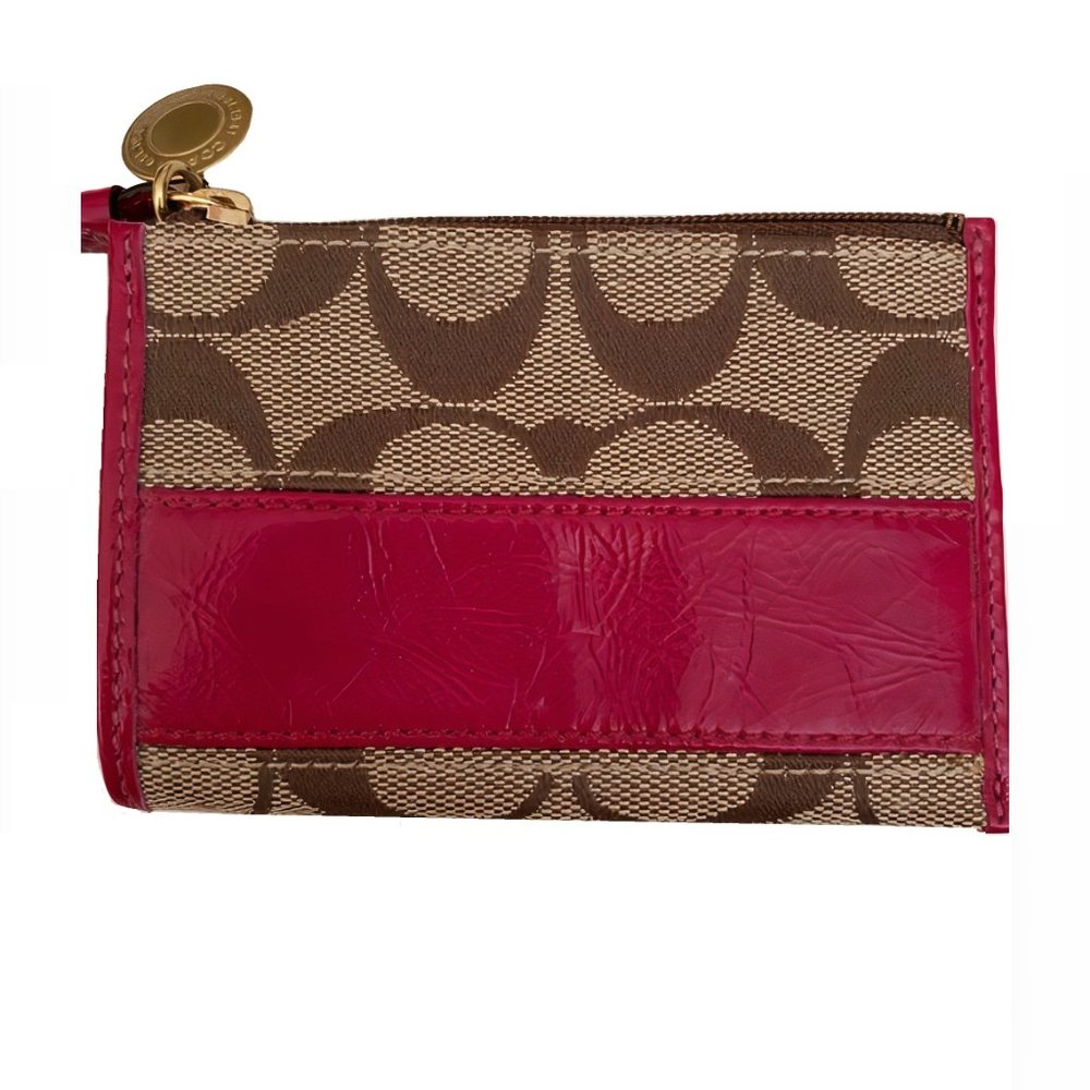 Coach Jacquard Signature Mini Skinny Coin Purse